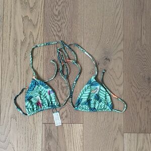 Mara Hoffman Tropical Leaf Print Triangle Bikini Top